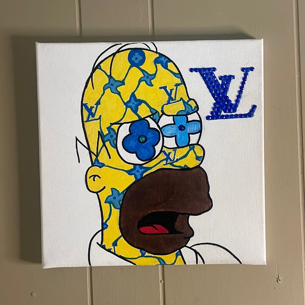 Homer Simpson x Louis Vuitton - rhinestones